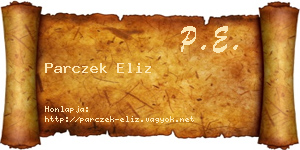 Parczek Eliz névjegykártya